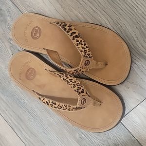 Leopard Print Flip Flops